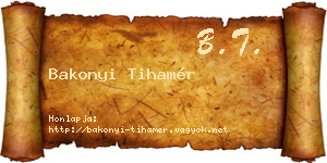 Bakonyi Tihamér névjegykártya